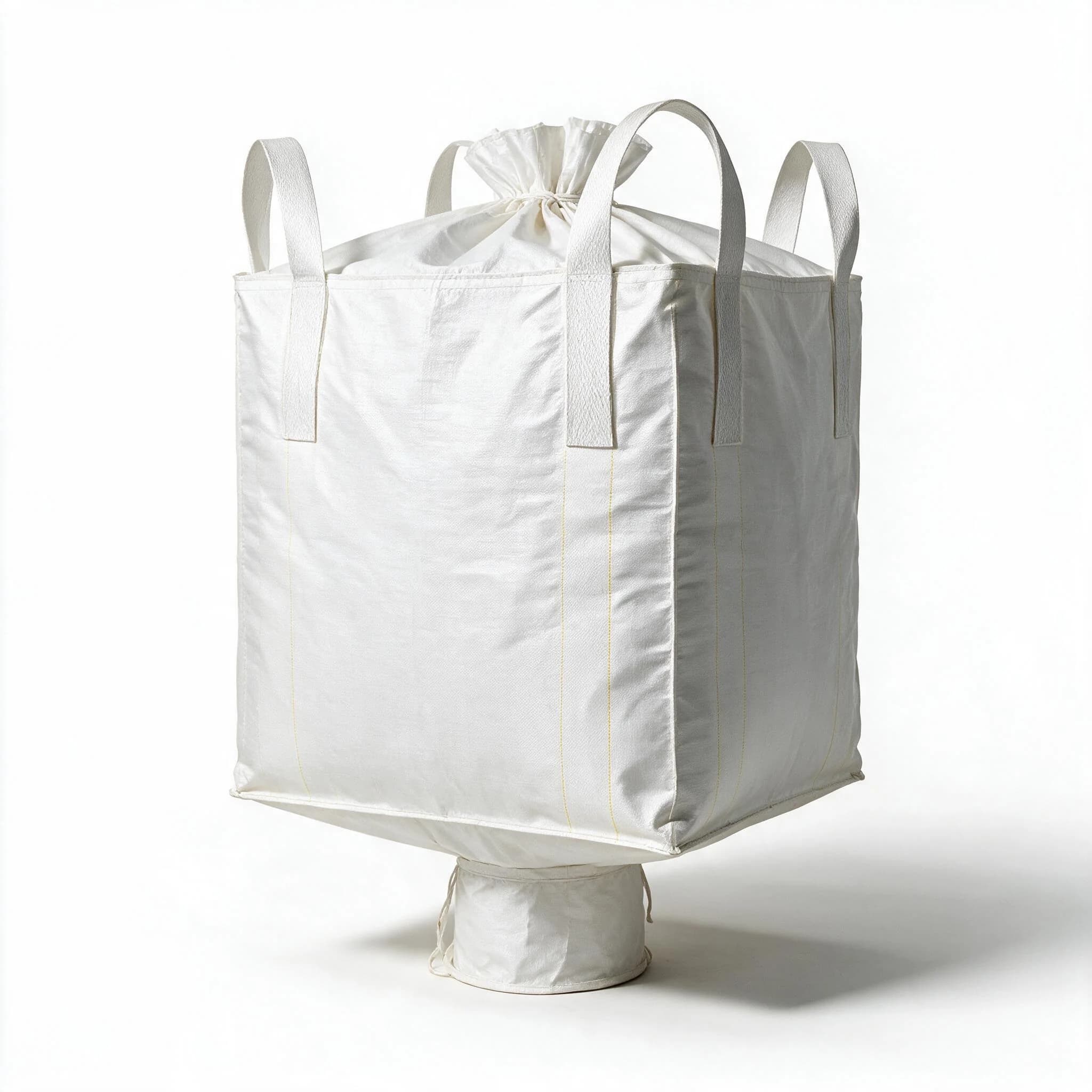 Duffle top / discharge spout FIBC — duffled top with a bottom discharge spout