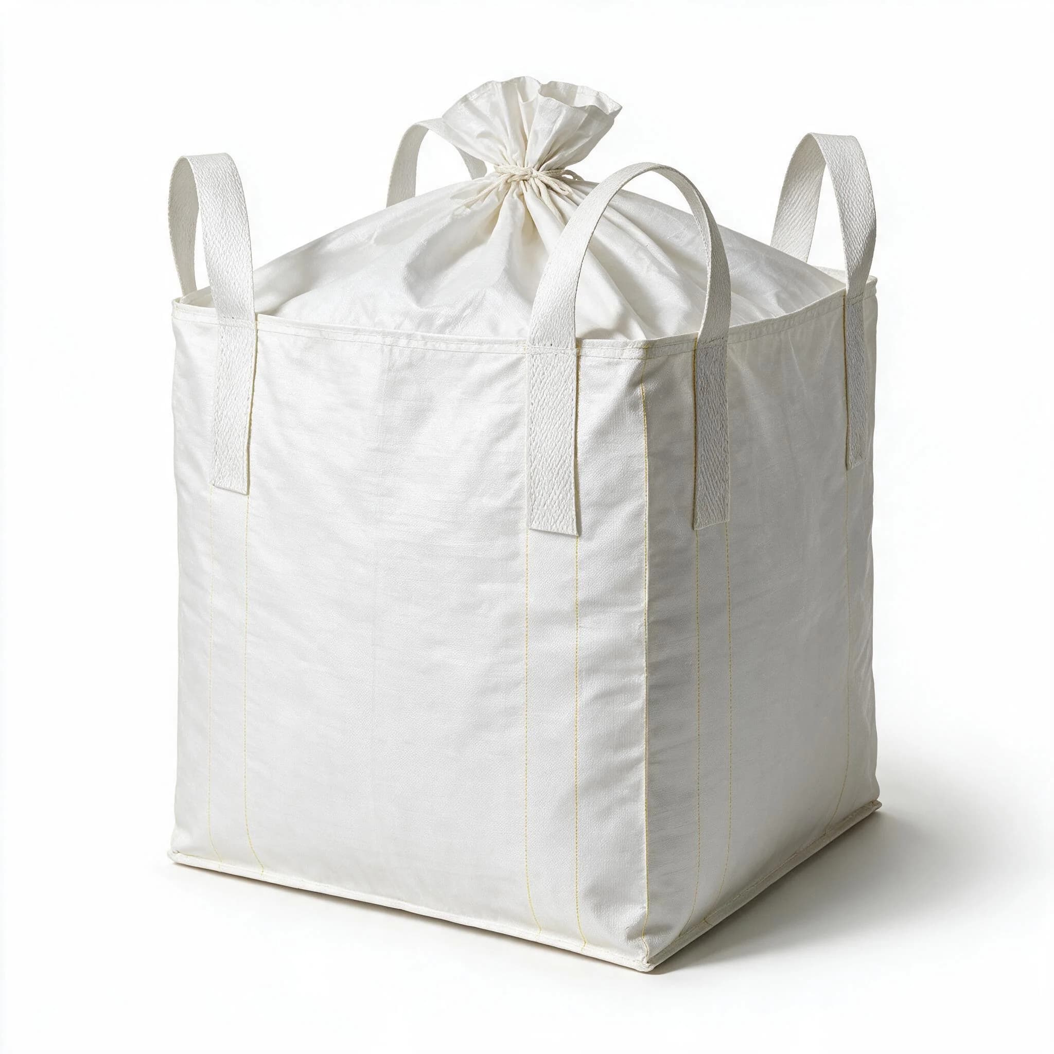 Duffle top / flat bottom FIBC — duffled filling sleeve on a flat, level base